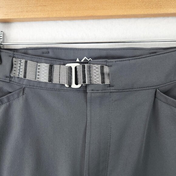 REI Pants Womens 22W Gray Hiking Stretch Belted Zip Pockets Semi Fitted Cargo - Picture 4 of 16